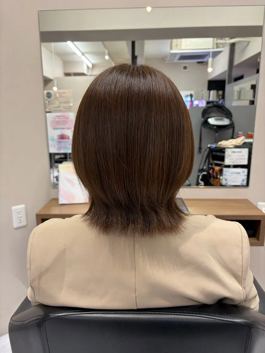 ミディアム カラー アッシュ アッシュブラウン ブラウンカラー 透明感カラー カット ヘアカラー 山中麗美 / モデル募集のヘアスタイル
