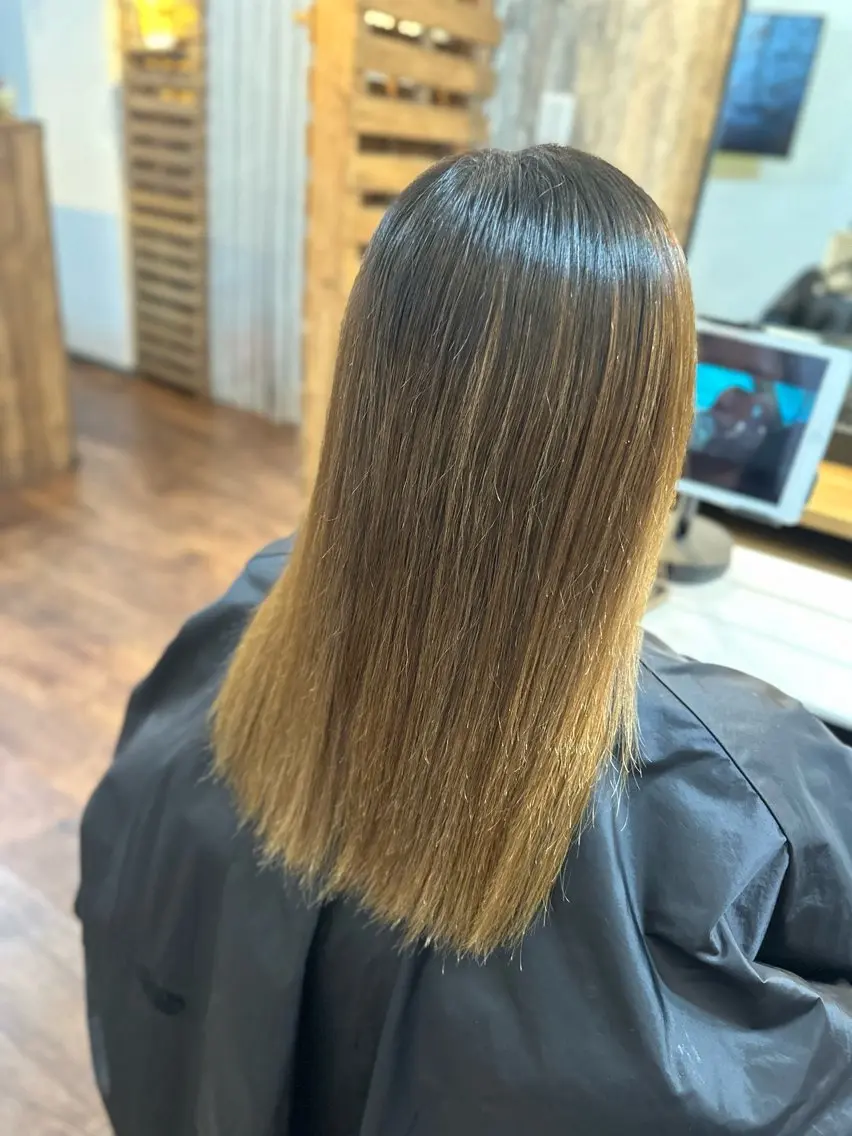 セミロング パーマ 縮毛矯正 Luzir⭐︎ GEN⭐︎のヘアスタイル