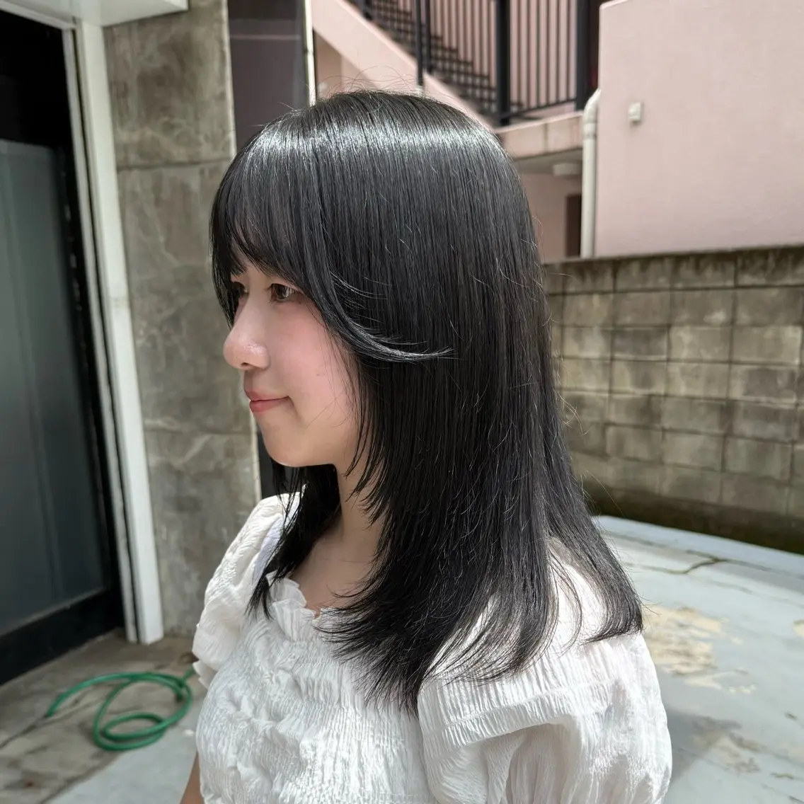 ミディアム カラー 黒髪 レイヤーカット カット ヘアカラー トリートメント 透明感カラー/パーマ 🌀アオノのヘアスタイル