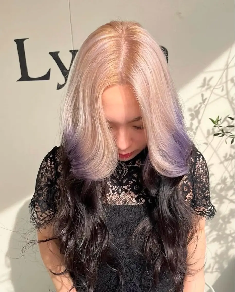 ロング カラー デザインカラー 谷口晴美 透明感カラーのヘアスタイル