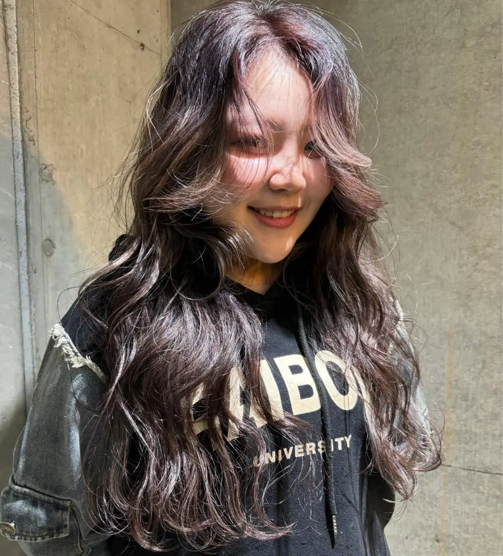 ロング カラー ヘアアレンジ キッズ デザインパーマ メンズカット 郁美のヘアスタイル
