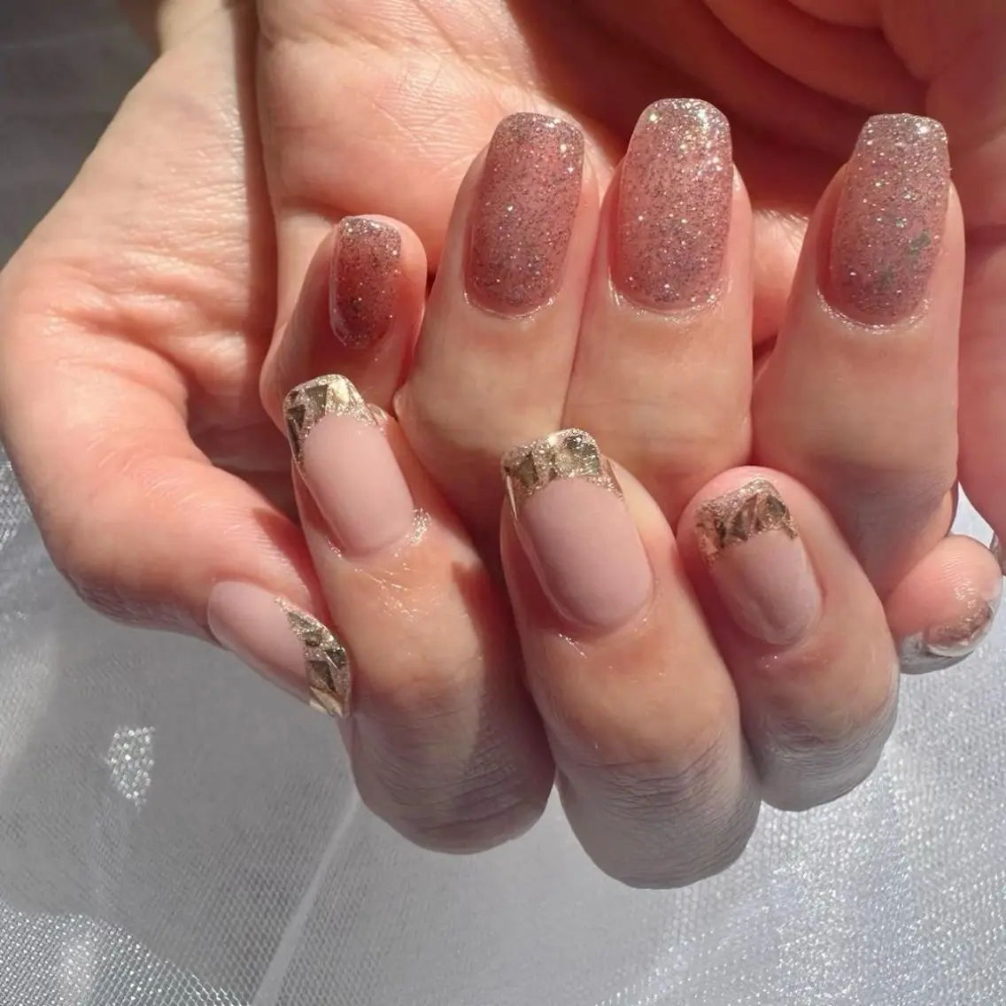 ネイル クリアネイル フラッシュネイル フレンチネイル ガラスフレンチ 氷ネイル・うるうるネイル 🪞KAPE NAIL 🪞のネイルデザイン