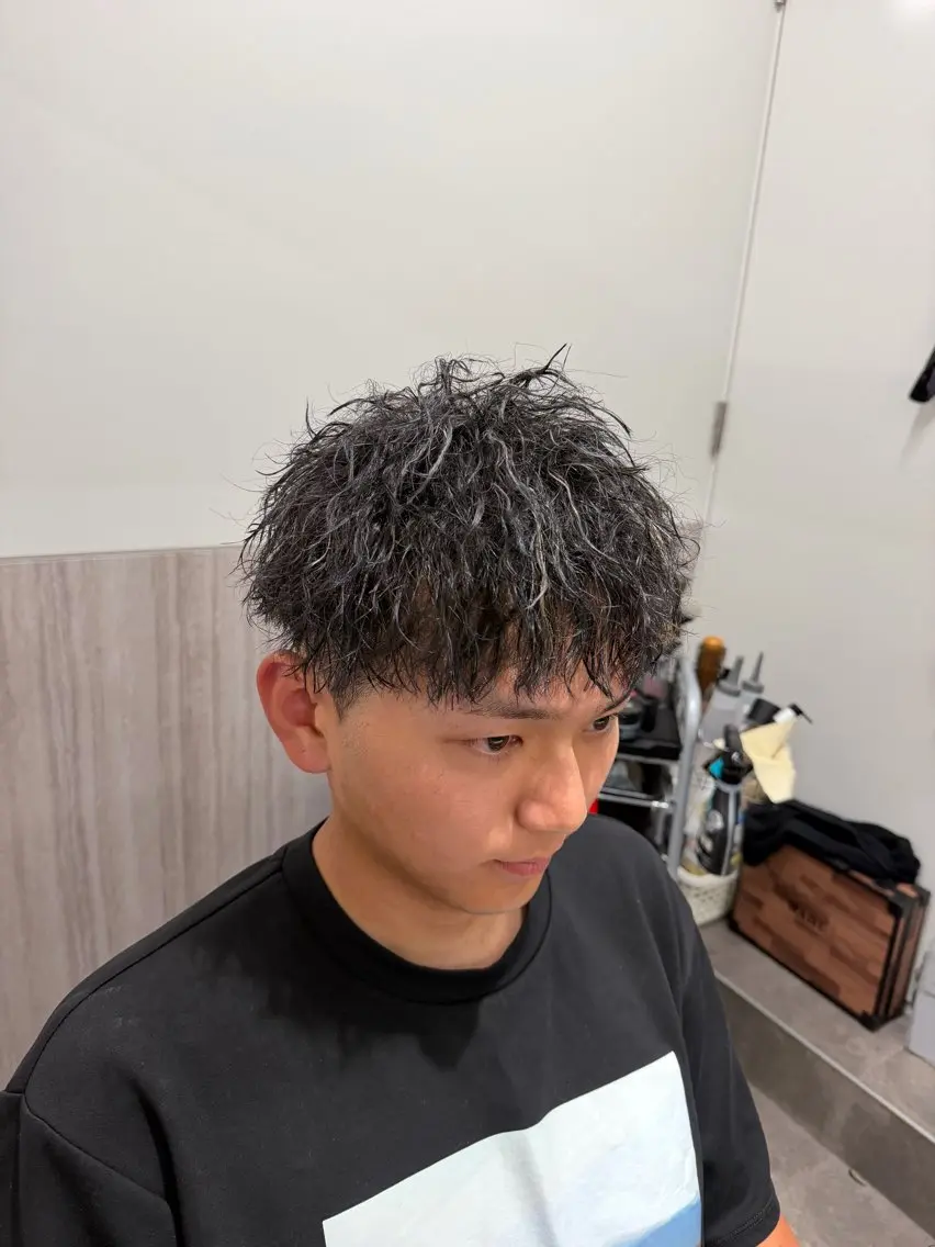 パーマ メンズ カット パーマ ヘアセット 個室サロンKAITO メンズ特化美容師のヘアスタイル
