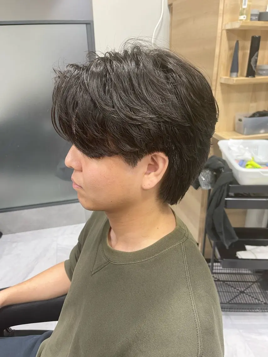 ショート パーマ メンズ フェザーパーマ メンズパーマ カット パーマ トリートメント 🌻メンズカット 落合諒🌻のヘアスタイル