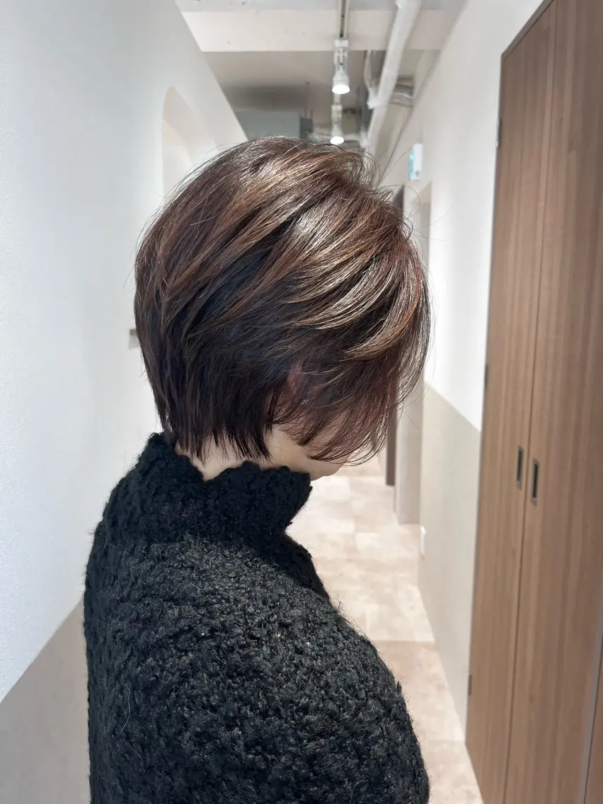 ショート カラー ハイライトカラー ハイライト カット ヘアカラー トリートメント 🍀ナガヤマ ヒデアキ🍀のヘアスタイル
