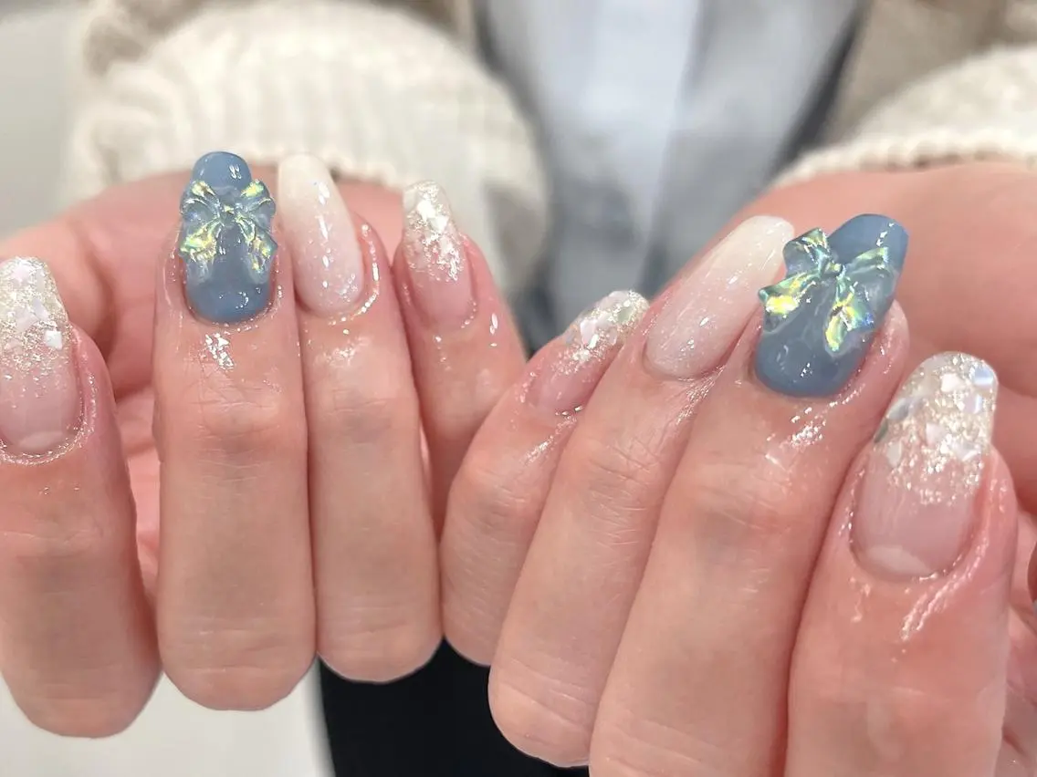 ネイル 持ち込み Shis_🦄shi 韓国風キラキラネイルのネイルデザイン