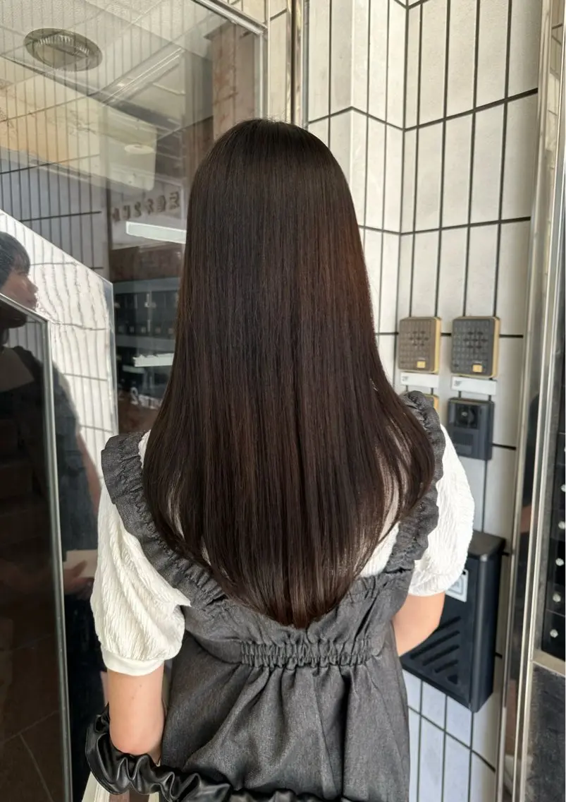 ロング レイヤーカット 縮毛矯正 縮毛矯正 miyu ♡のヘアスタイル