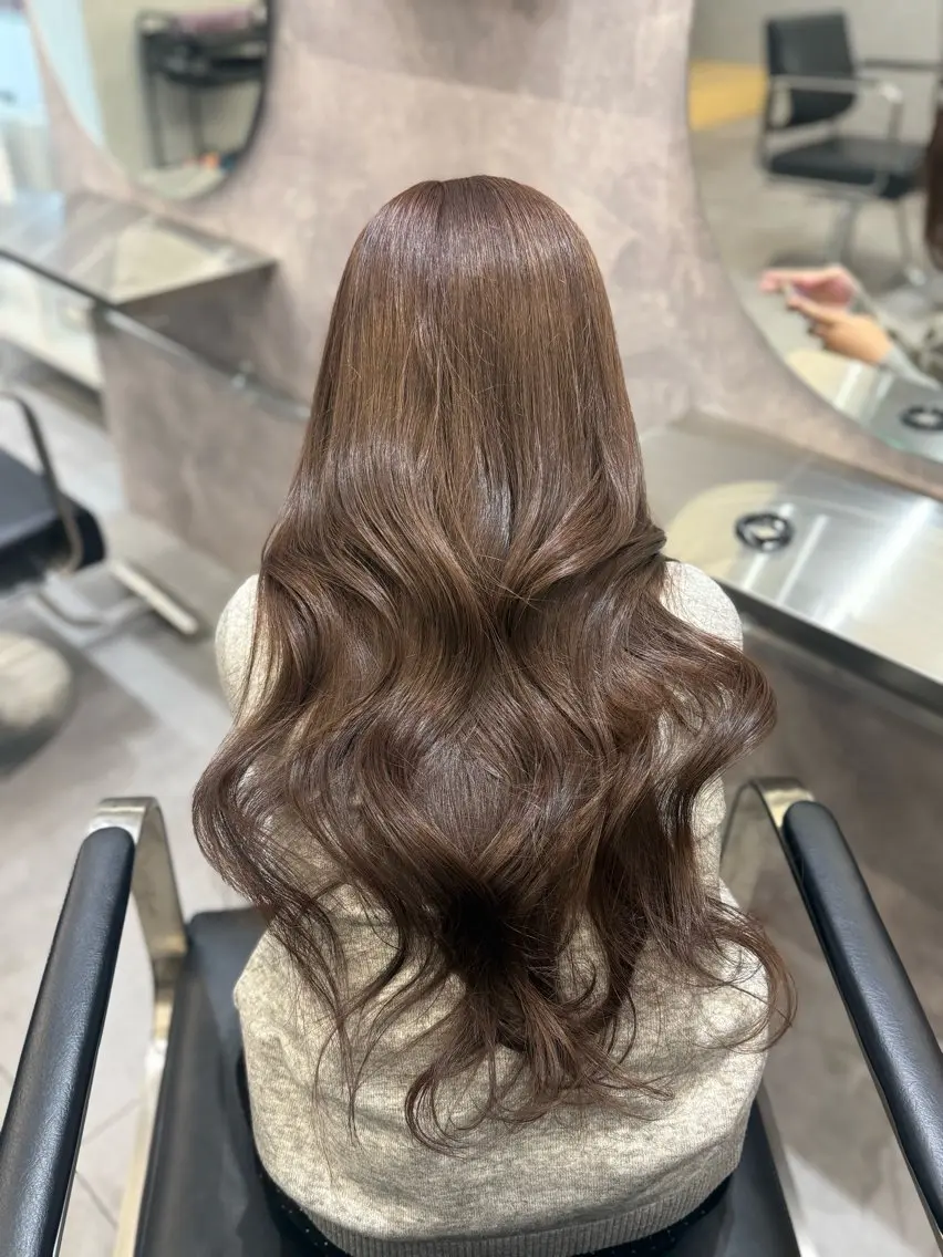 ロング ヘアカラー トリートメント Mirai/ 艶カラー/暖色カラーのヘアスタイル