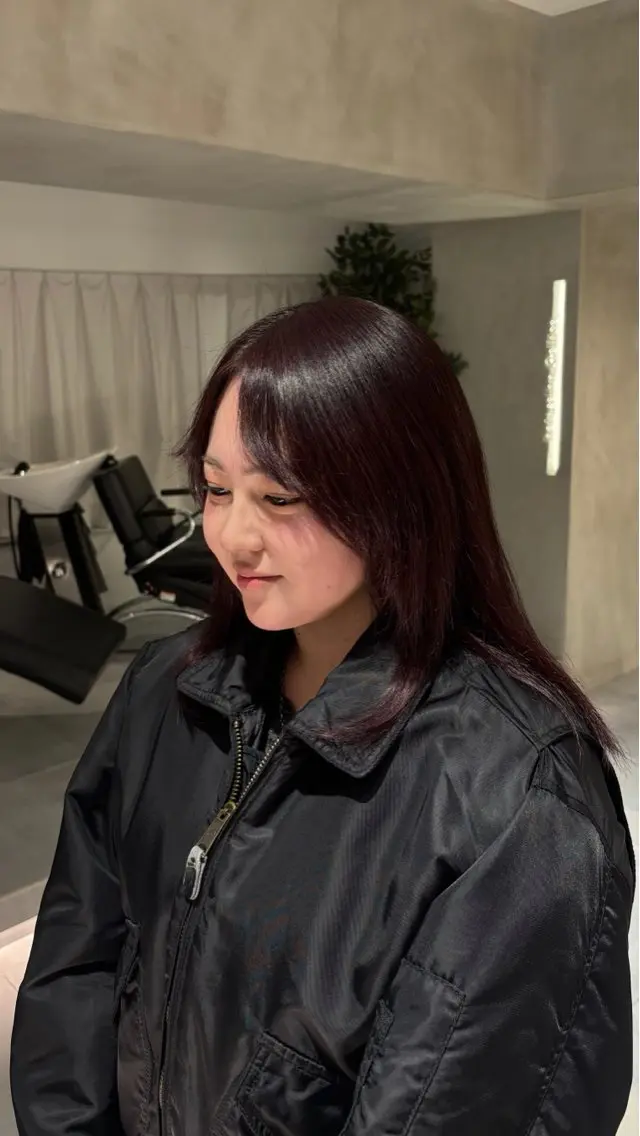 ミディアム カラー ヘアカラー トリートメント ヘアセット 莉瑠 / ボブモデル募集🐃のヘアスタイル