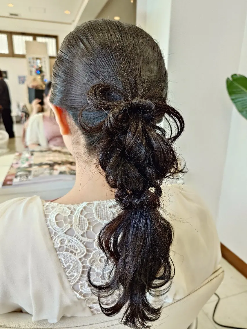 ロング ヘアアレンジ ポニーテール ロング ヘアセット キンジョウ エナミのヘアスタイル