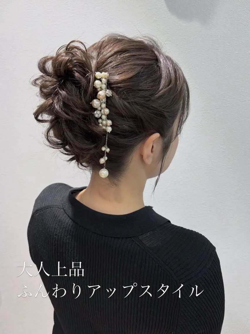 セミロング ヘアアレンジ ヘアセット ボウ🪞ヘアセット /メイク/マツパのマツエク・マツパデザイン