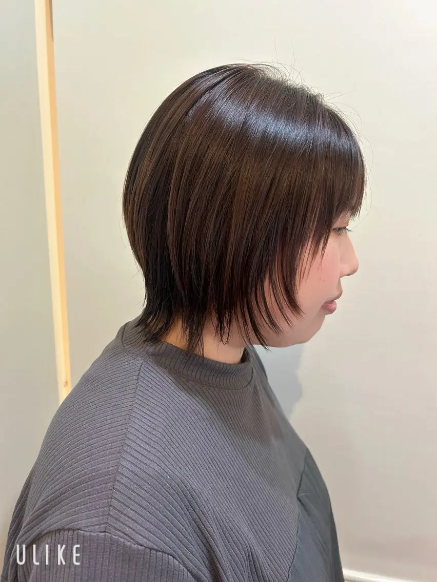 セミロング カラー ケアカラー 透明感カラー ボブ くびれヘア 韓国風ヘア 久木原 ゆりのヘアスタイル