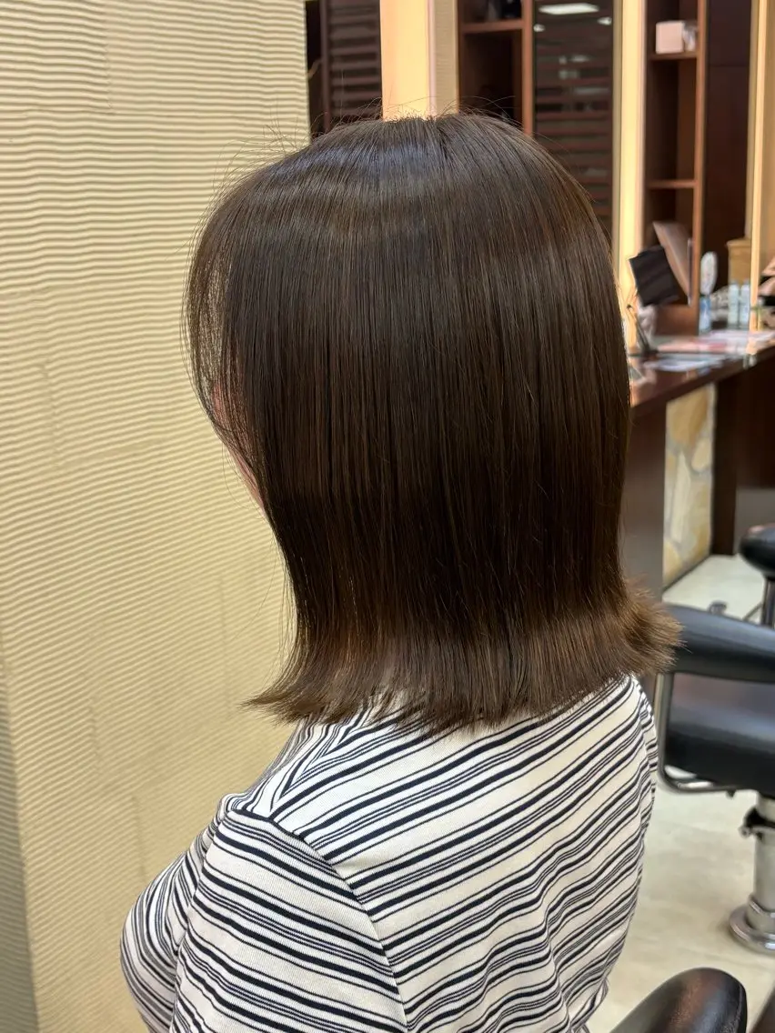 ミディアム ヘアカラー 細田 舞乃のヘアスタイル