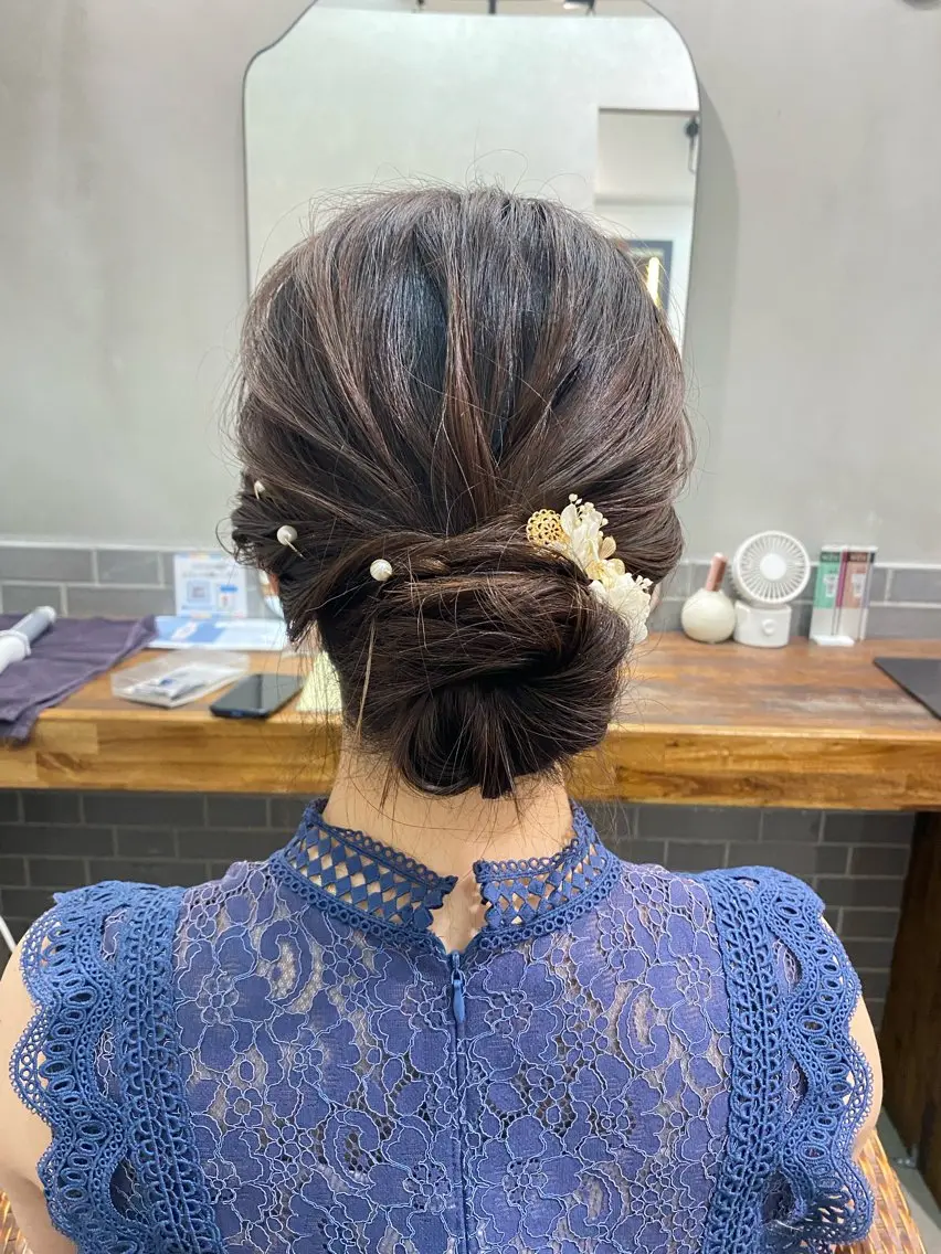 セミロング ヘアアレンジ カット ヘアセット まとまるボブ🌼 アレンジ🌼鴨下穂香のヘアスタイル