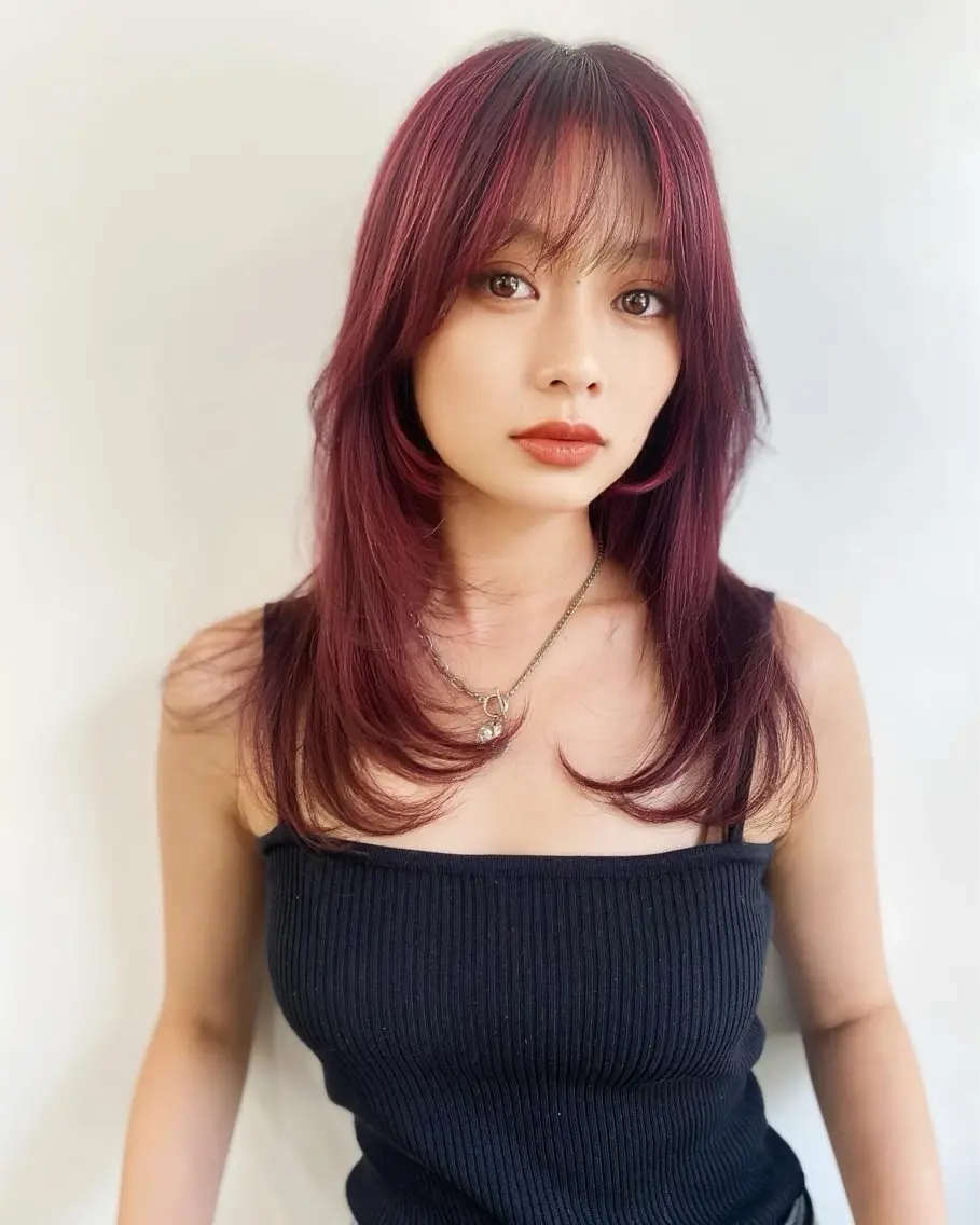 セミロング カラー カット ヘアカラー トリートメント 韓国風×透明感カラー 髪質改善オタベシンヤのヘアスタイル