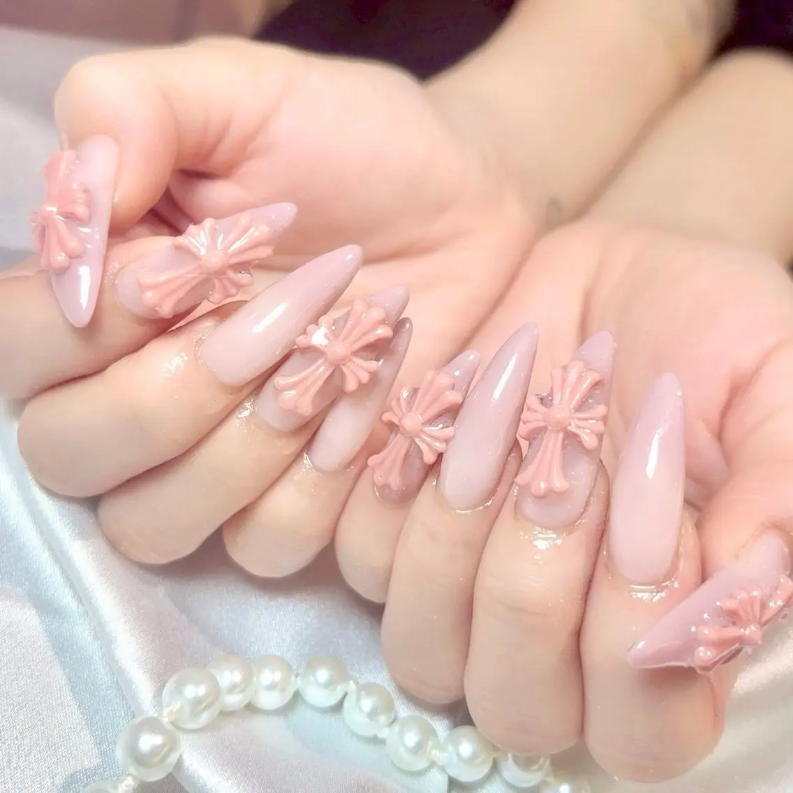 口コミ限定❣️【チップ長さ出し】大人気クロスネイル2本💓ベースワンカラーorグラデ🌟8500円→6000円の写真
