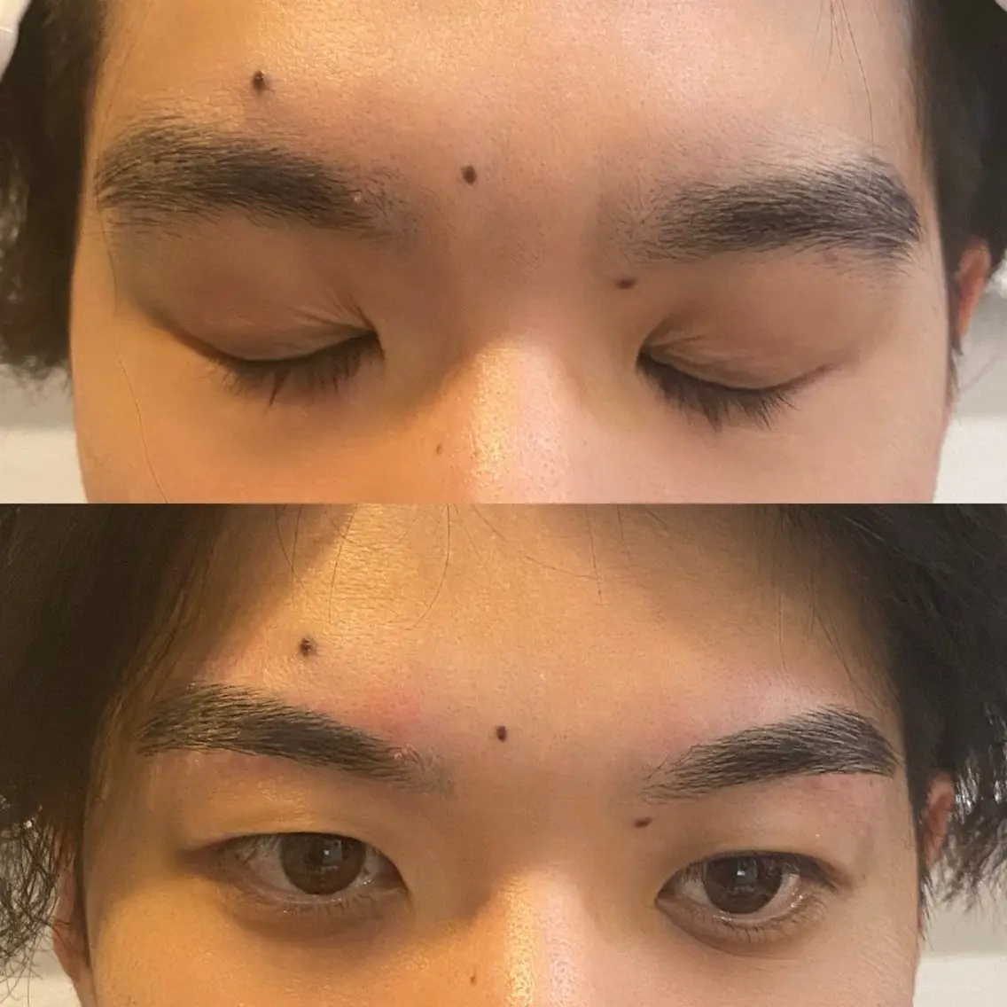 メンズ アイブロウ ハリウッドブロウリフト メンズアイブロウ 眉毛ワックス脱毛 メンズガーデン yuriのネイルデザイン