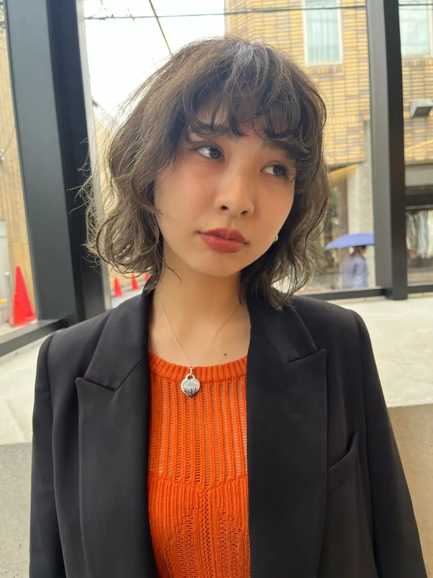 ミディアム カット ヘアカラー お悩み解決パーマ hana🩰のヘアスタイル