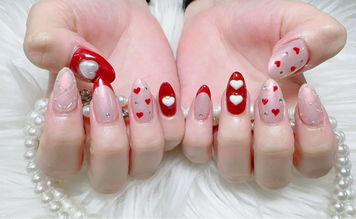ネイル 長さ出し フレンチネイル ジェルネイル ガラスフレンチ 韓国ネイル ハンドネイル ハンドケア For U nail スカルプ専門店のネイルデザイン