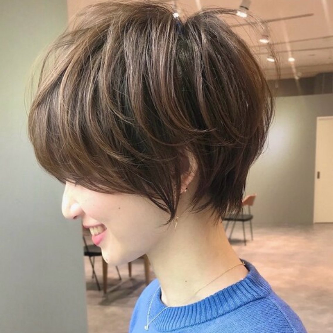 ショート カラー カット 縮毛矯正 似合わせショートカ ット/福岡/えりのヘアスタイル