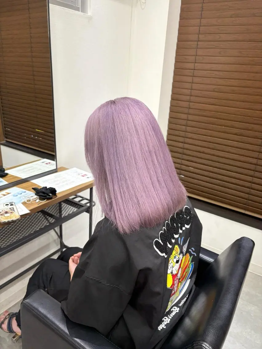 ミディアム カラー ブリーチ パープルカラー ヘアカラー トリートメント ENA💗NEXT /ハイトーンエクステのヘアスタイル