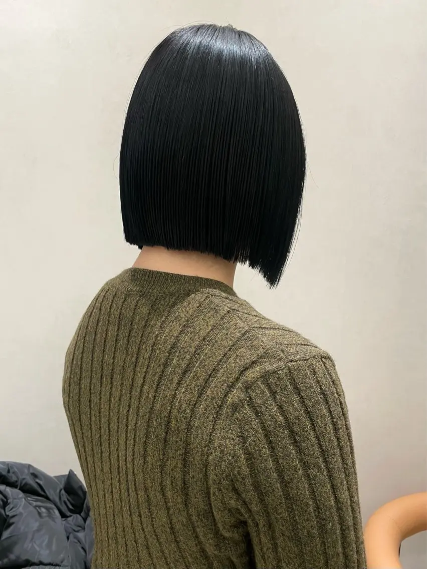 ミディアム ボブ 髪質改善 カット 縮毛矯正 石川玲菜/ 髪質改善ボブ/メンズのヘアスタイル
