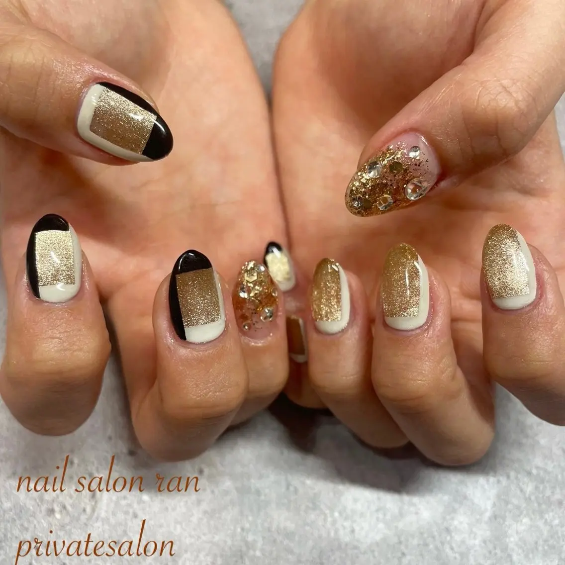 ネイル アートネイル マグネットネイル シンプルネイル ハンドネイル ハンドケア nailsalon ranのネイルデザイン