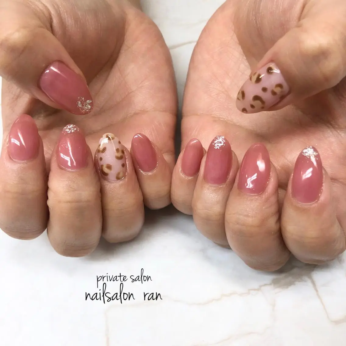 ネイル アニマル柄 ガーリー 持ち込み nailsalon ranのネイルデザイン