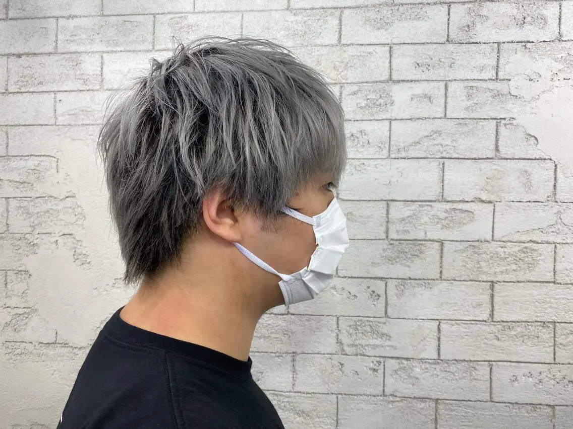 ショート カラー アッシュ シルバー シルバーアッシュ グレージュ達人/赤み 消し/ブリーチ/岩崎のヘアスタイル