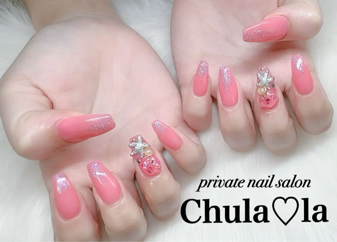 ネイル ラメ(グリッター) ハンドネイル Chula♡la 豊見城市高安のネイルデザイン