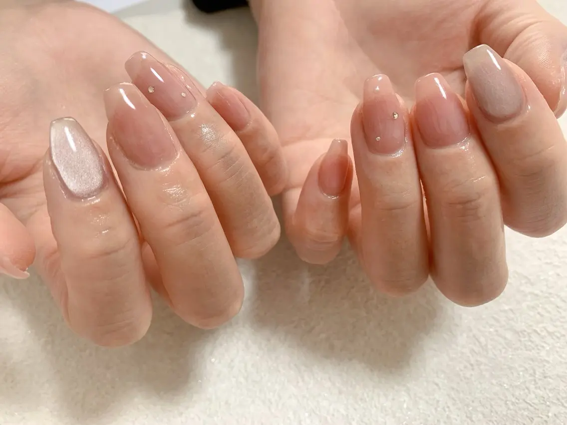 ネイル ジェルネイル マグネットネイル メンズネイル ワンカラーネイル パラジェル kiki nail たまプラーザのネイルデザイン