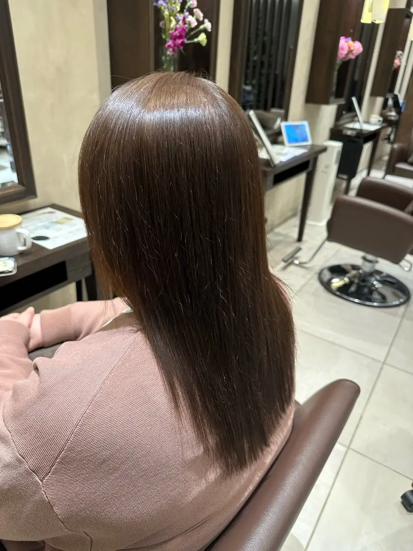 セミロング 髪質改善 ヘアカラー トリートメント 山本 麟太郎のヘアスタイル