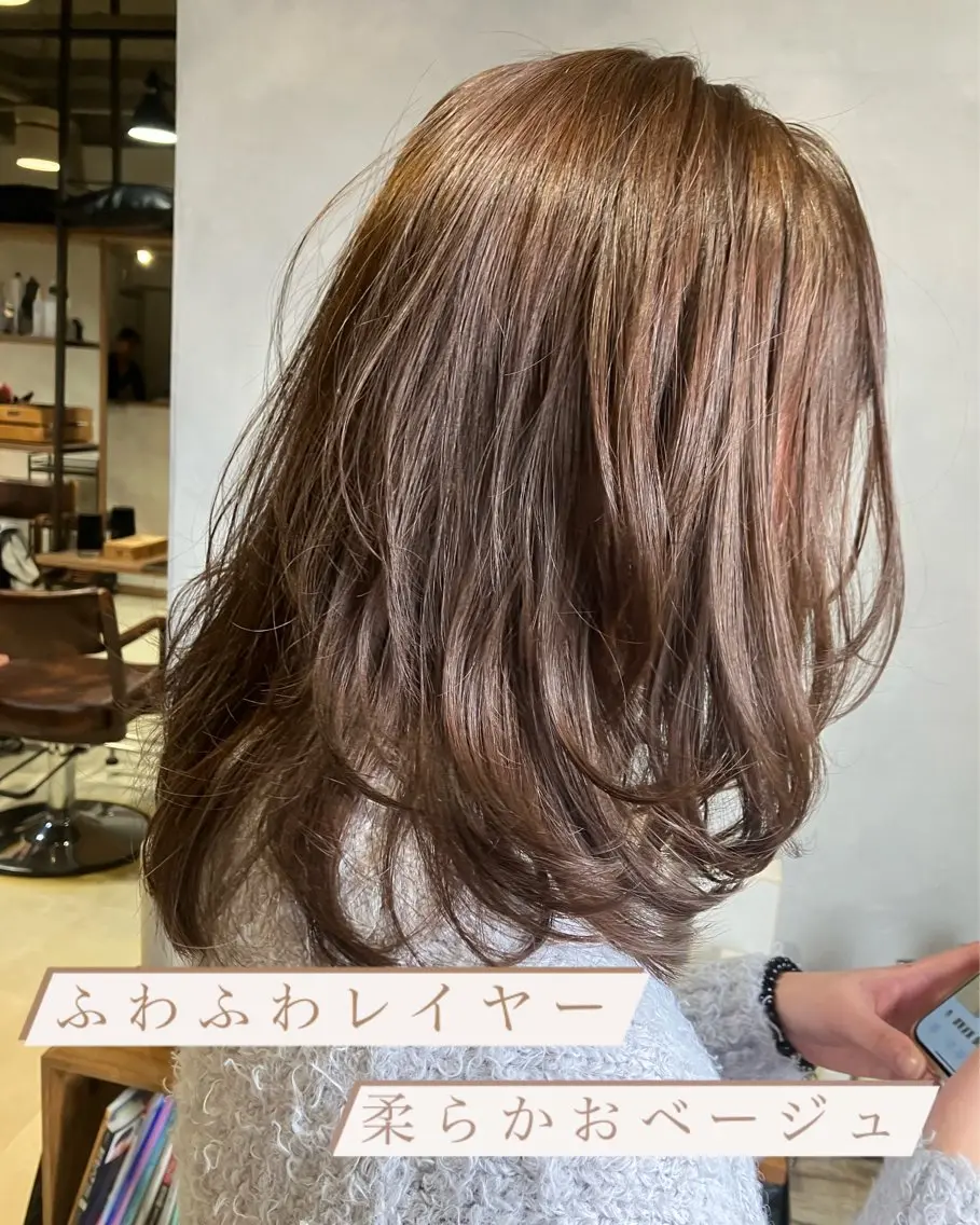 ミディアム misaki 顔周りカット/なんばのヘアスタイル