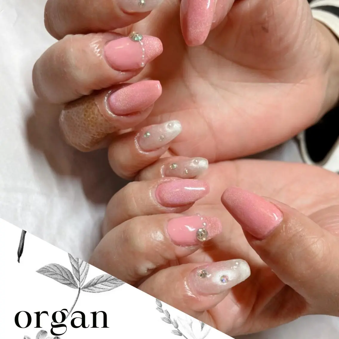 ネイル マグネットネイル ピンク 【ORGAN】 nailのネイルデザイン