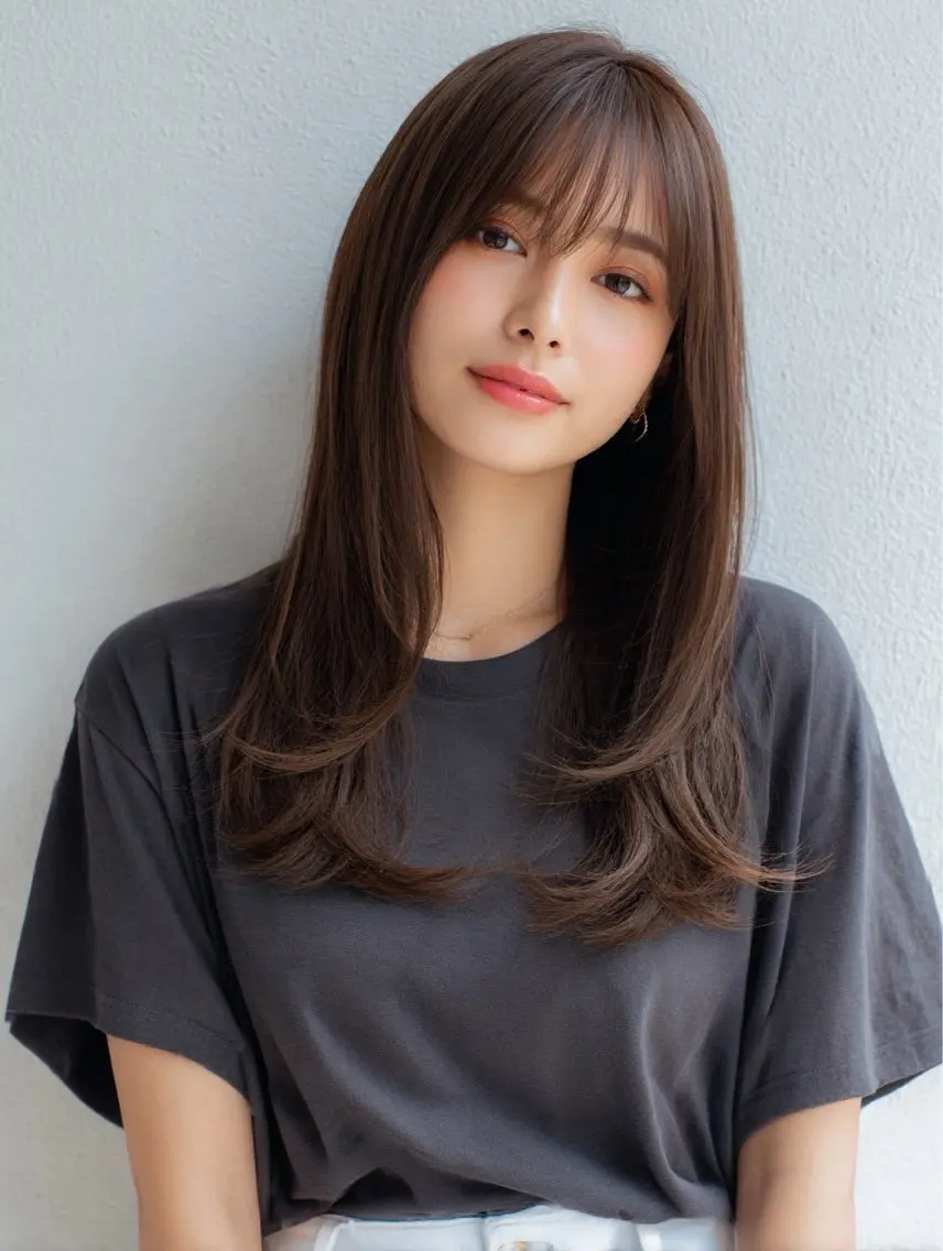 ロング ヘアカラー 髪質改善JILL 🤍🩵AIのヘアスタイル