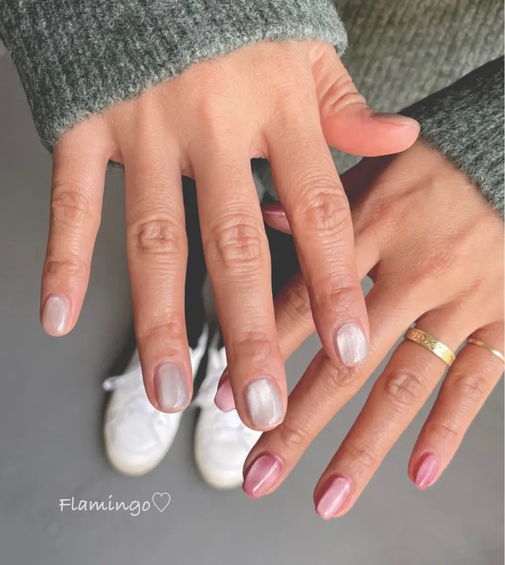 ネイル ジェルネイル キラキラネイル マグネットネイル シンプルネイル ハンドネイル フィルイン/爪育成♡ 40代からのサロンのネイルデザイン
