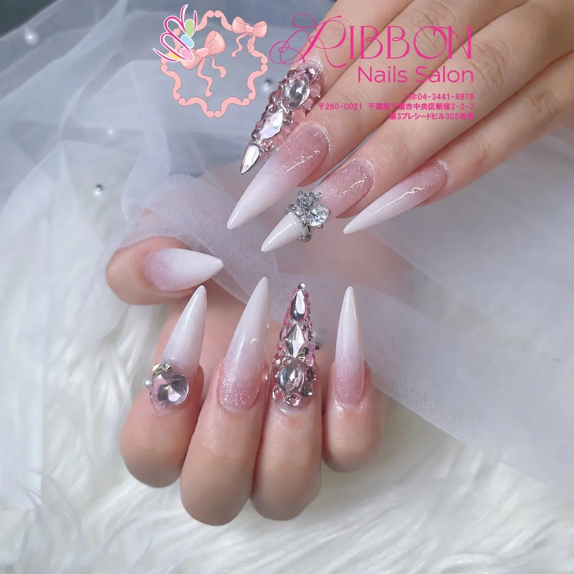 ネイル フットネイル フレンチネイル ジェルネイル マグネットネイル 持ち込み ハンドネイル Ribbonnail salonのネイルデザイン