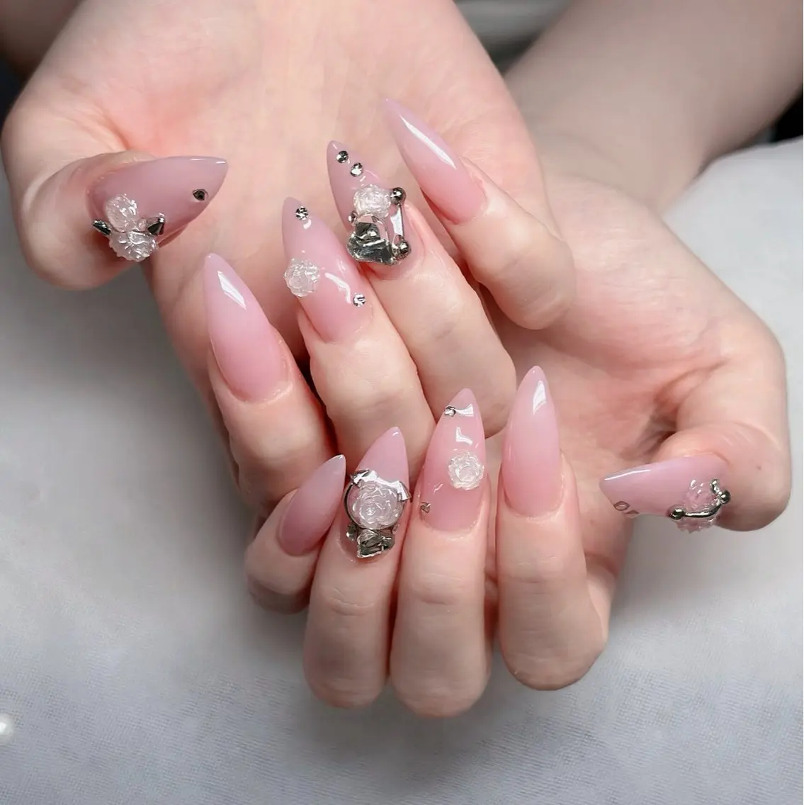 ネイル ハート キラキラネイル リボン ハンドネイル キノコ H.babynailのネイルデザイン