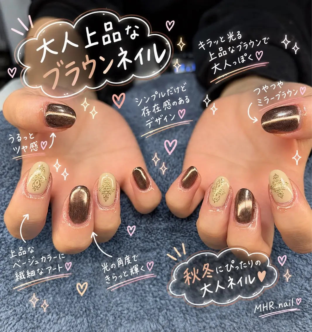 ネイル ミラーネイル ハンドネイル フットネイル MHR nailのネイルデザイン