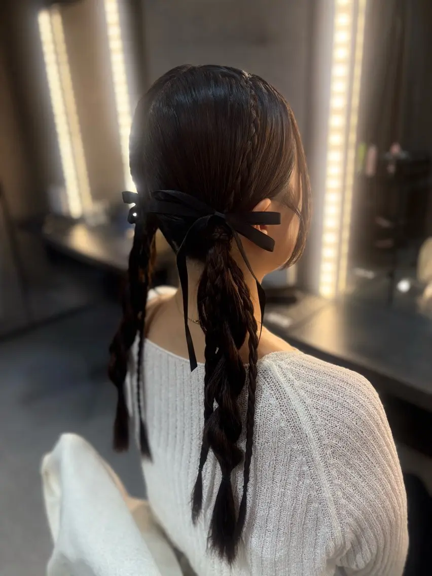 ロング ヘアアレンジ 三つ編み ヘアセット ヘアメイク スーのその他イメージ