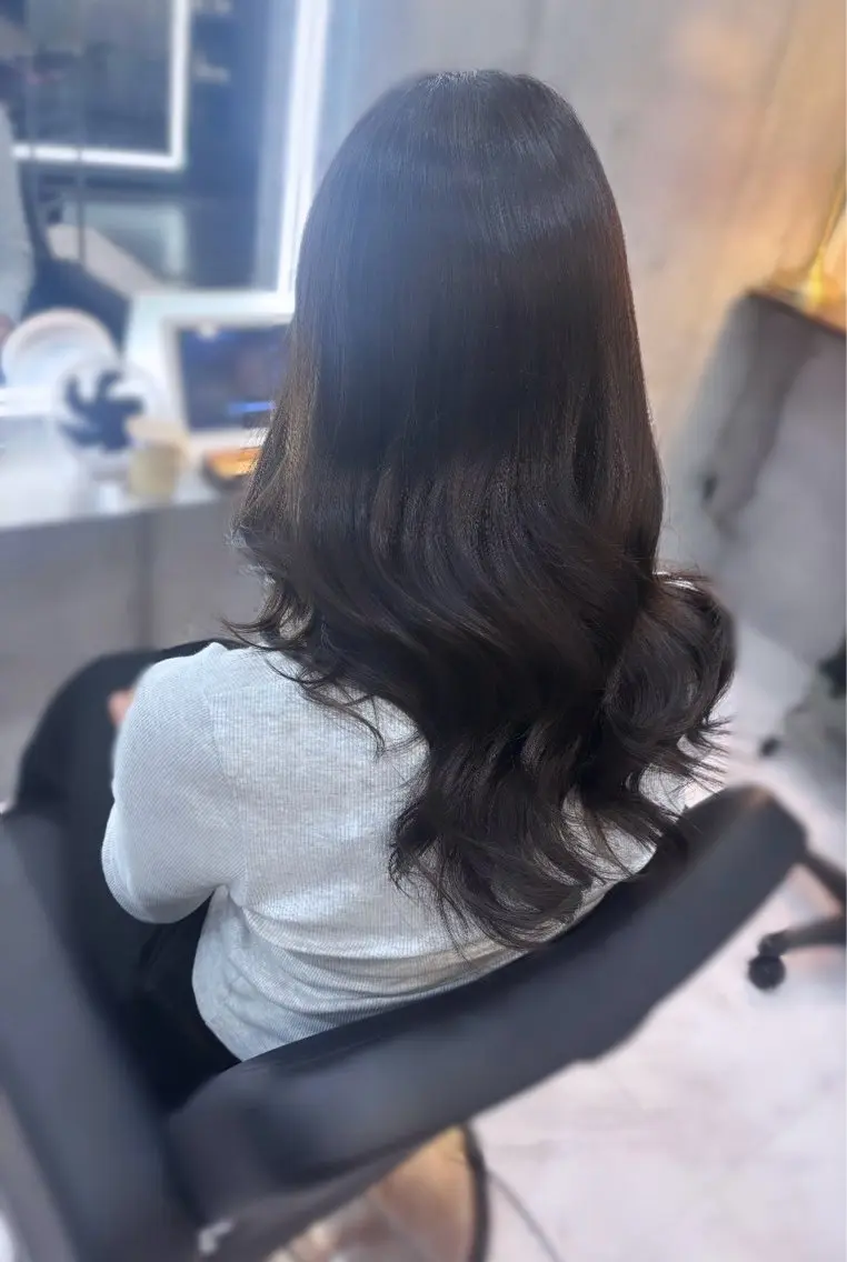 セミロング カラー CS/ワンカラー/ HANAのヘアスタイル