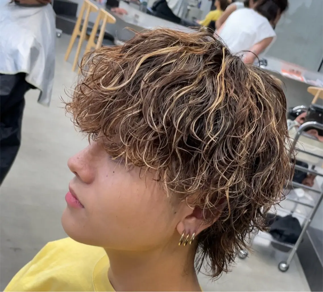 セミロング パーマ ヘアアレンジ メンズ fifth 石川 凪のヘアスタイル