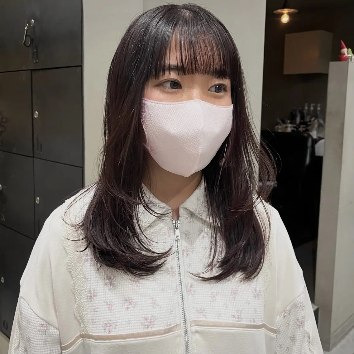 セミロング カラー 顔まわりレイヤー レイヤーカット カット ヘアカラー なな/ICI/レイヤ ーパーマ/上前津のヘアスタイル