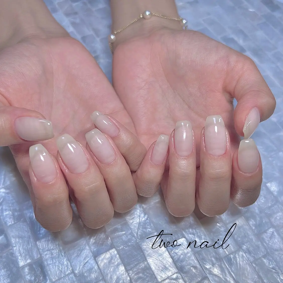 ネイル ネイルチップ ホワイト ハンドネイル two nailのネイルデザイン