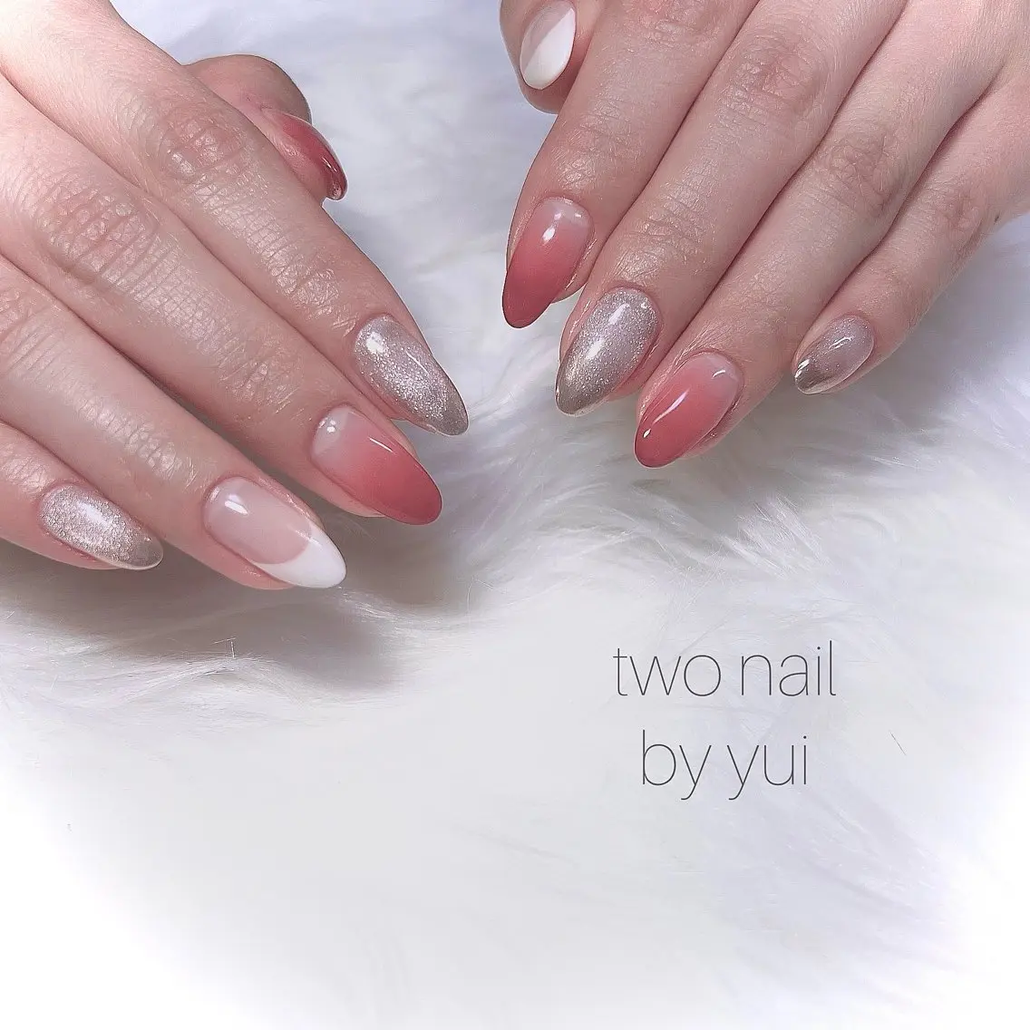 ネイル アートネイル ネイルチップ ホワイト ハンドネイル two nailのネイルデザイン