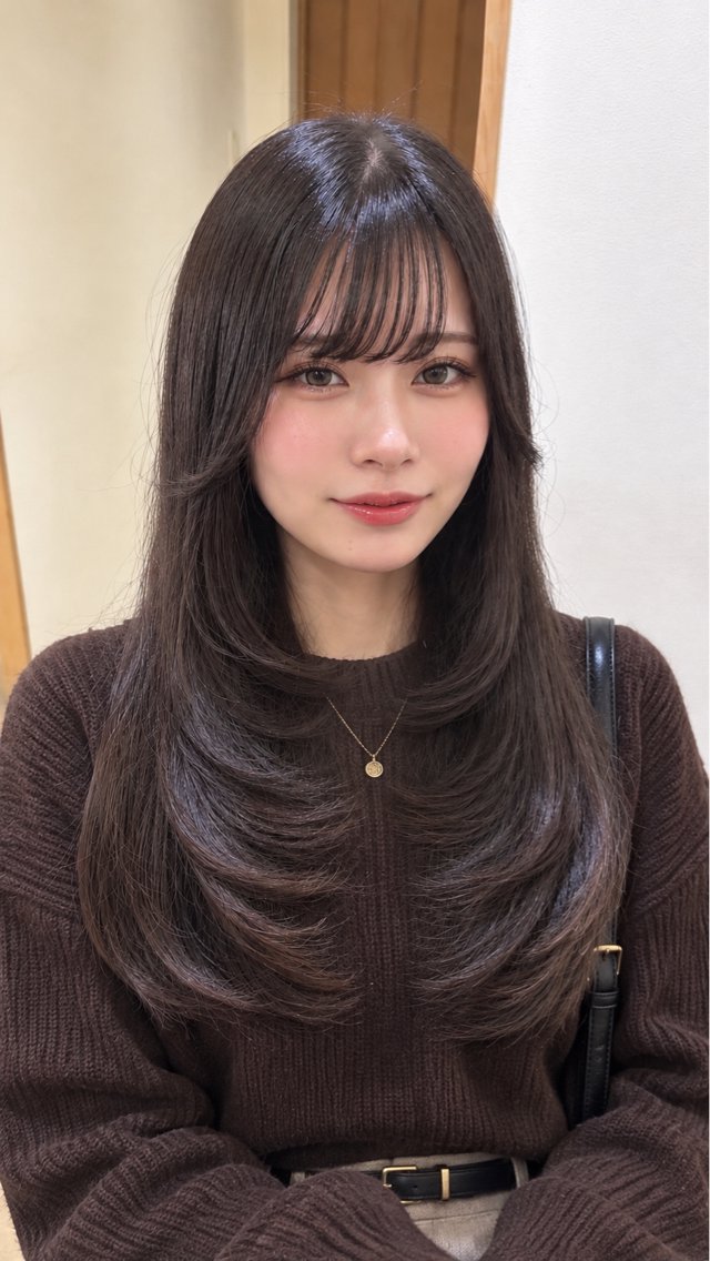 ロング レイヤーカット カット ヘアカラー トリートメント レイヤーカット 🇰🇷SAYAの眉毛・アイブロウイメージ