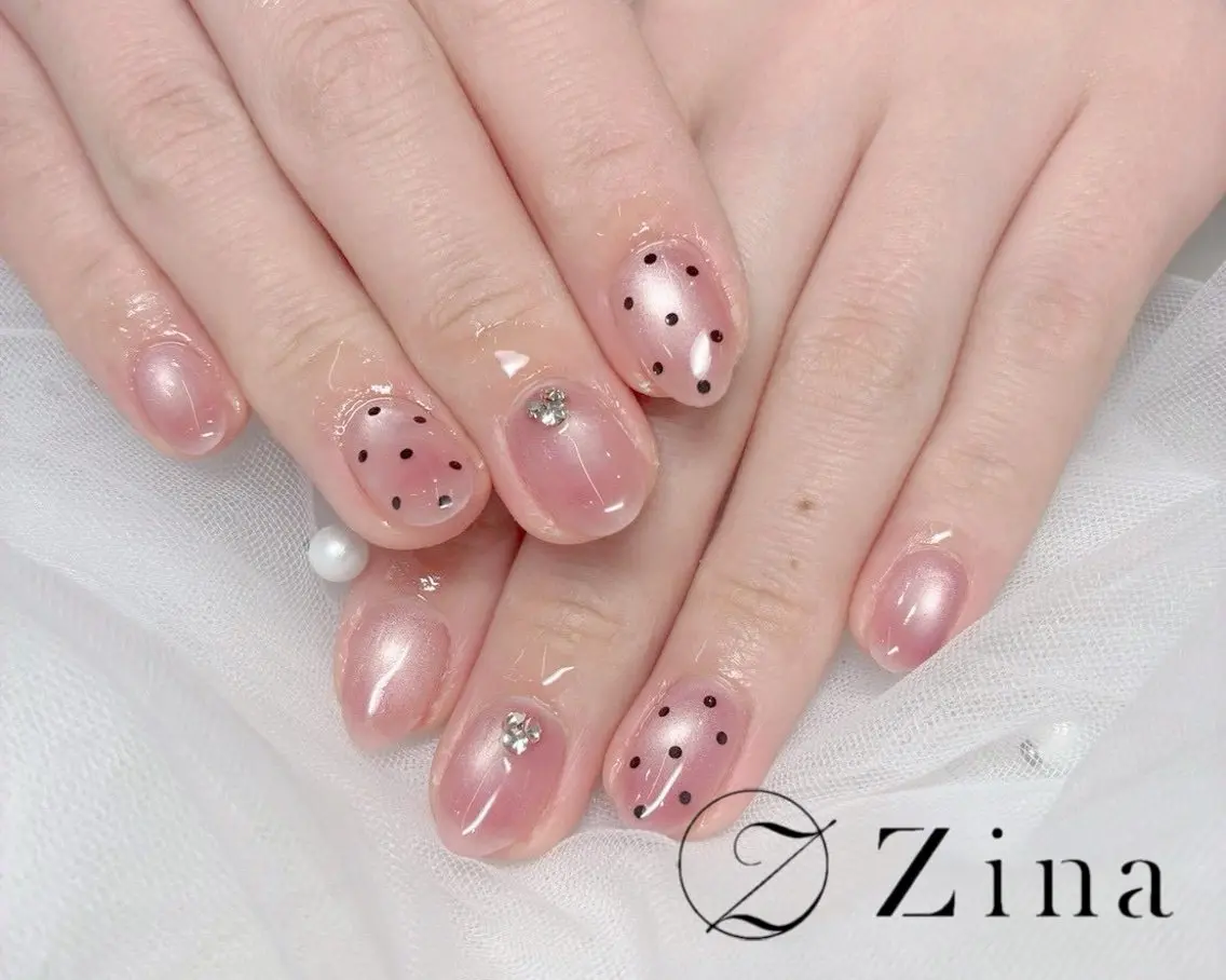 ショート ハンドネイル 自爪育成/zina/ KIMIのネイルデザイン