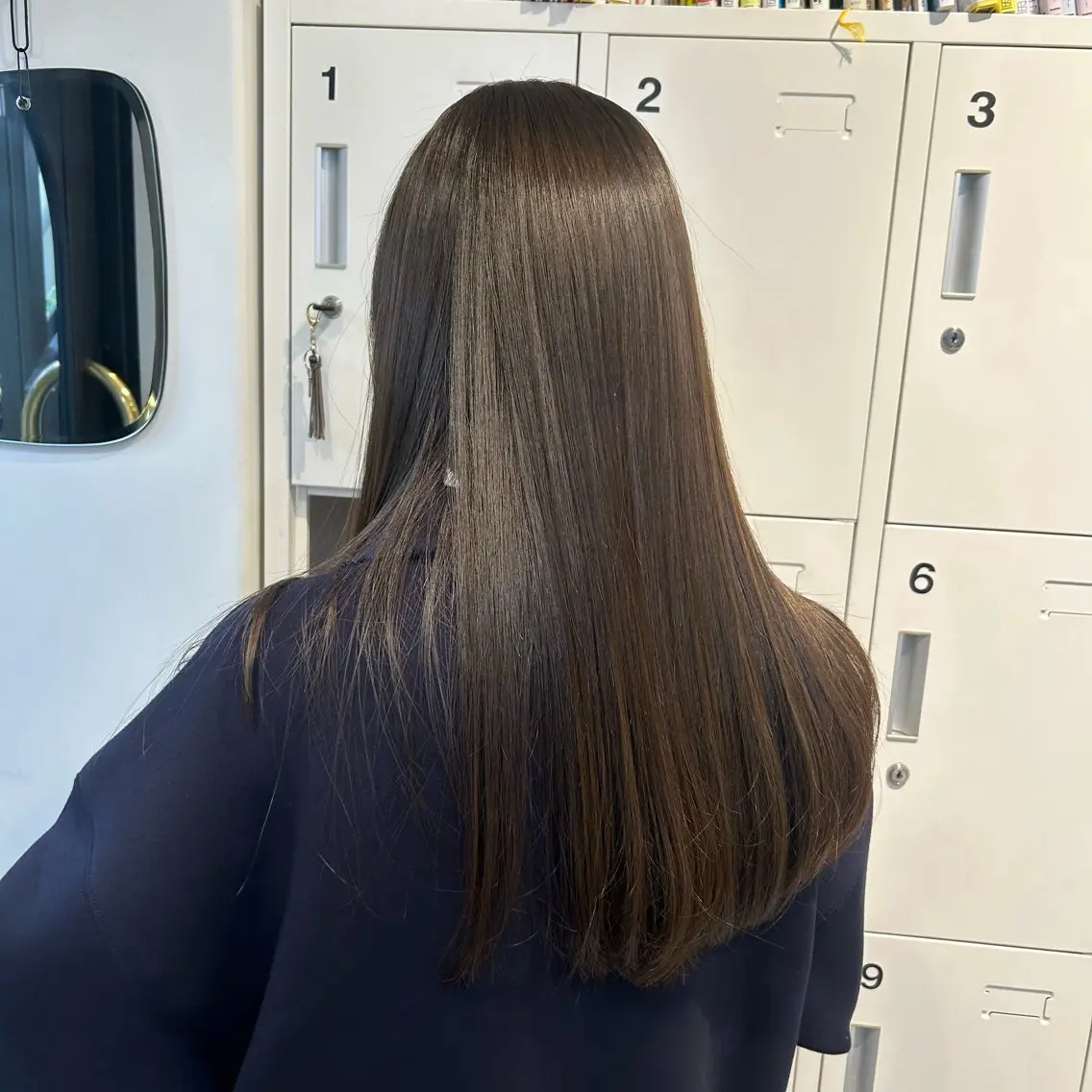 ロング カット 縮毛矯正 安福 椎南のヘアスタイル