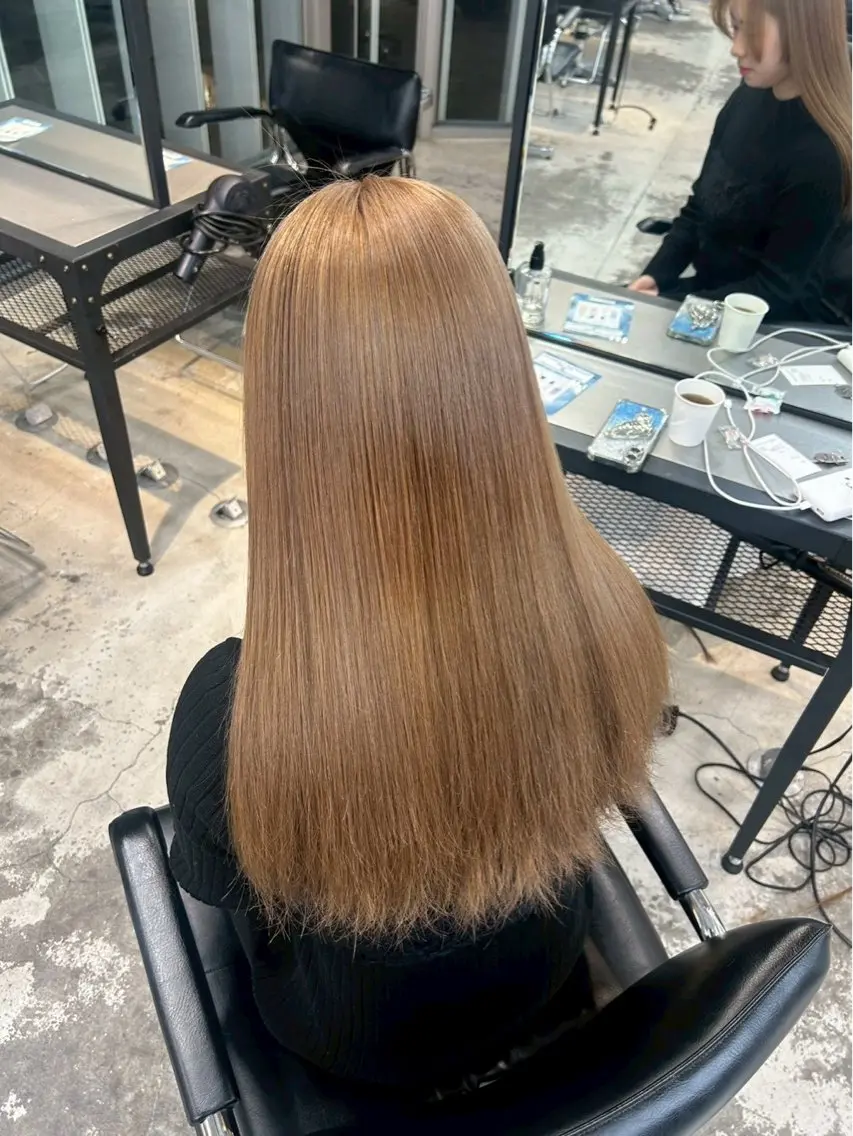 カラー ブリーチ 透明感カラー ネイビーカラー オレンジ ピンクカラー ヘアカラー トリートメント 🍒似合わせ×ハイト ーン/ユリナ🍒のヘアスタイル