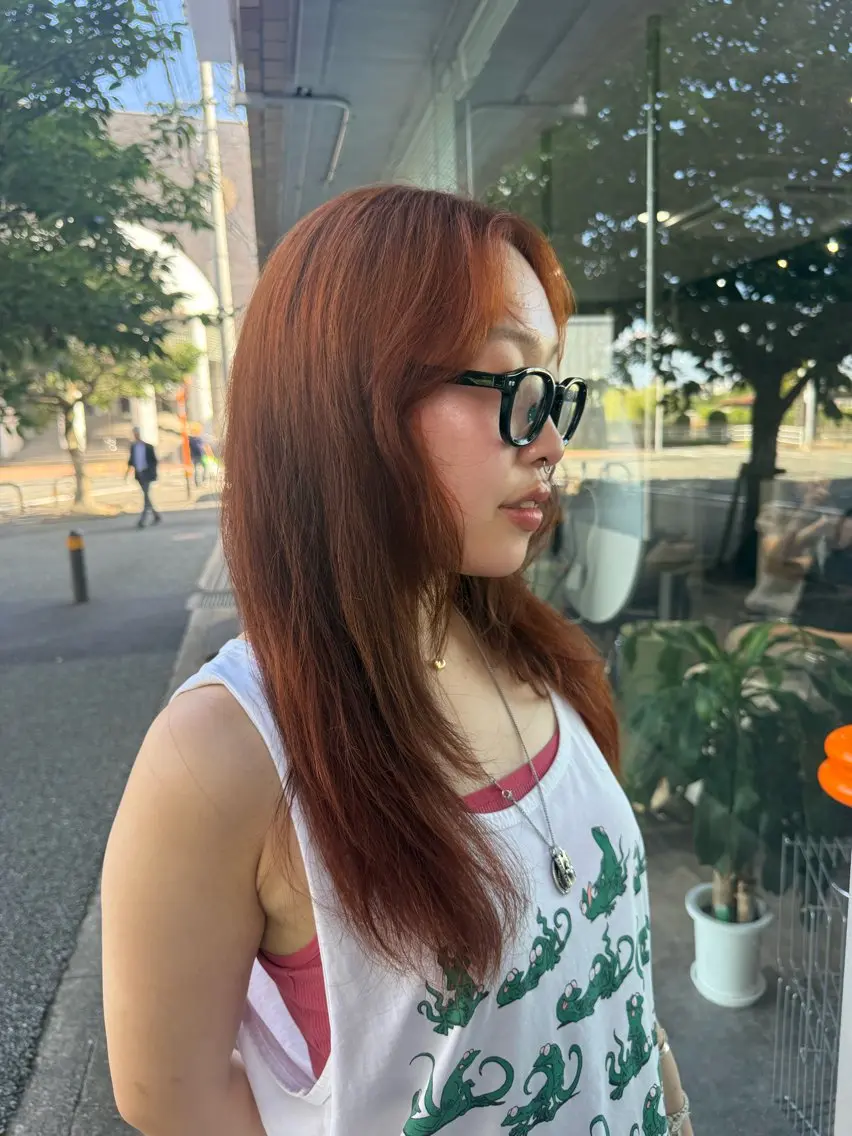 ロング ヘアカラー トリートメント qpulaあいみ 透明感カラーのヘアスタイル